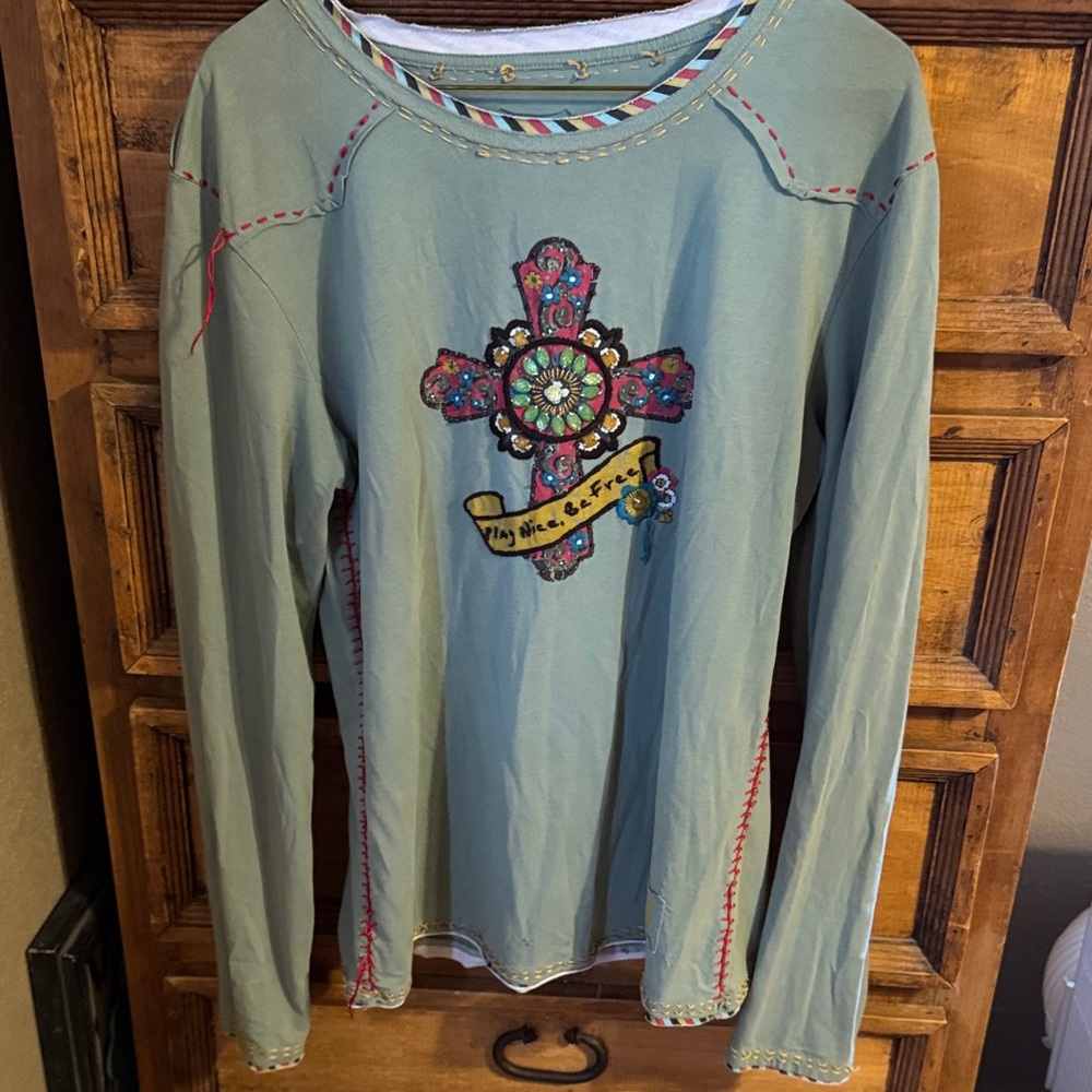 Double D Ranch Multicolor Embroidered Top